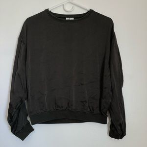 Uniqlo Olive Green Silk like jumper top